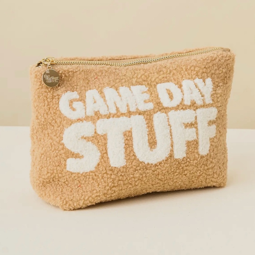 NWT Tan Teddy Game Day Pouch